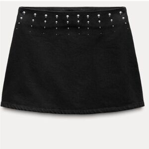 ZARA Black Studded Mini Skirt - Women